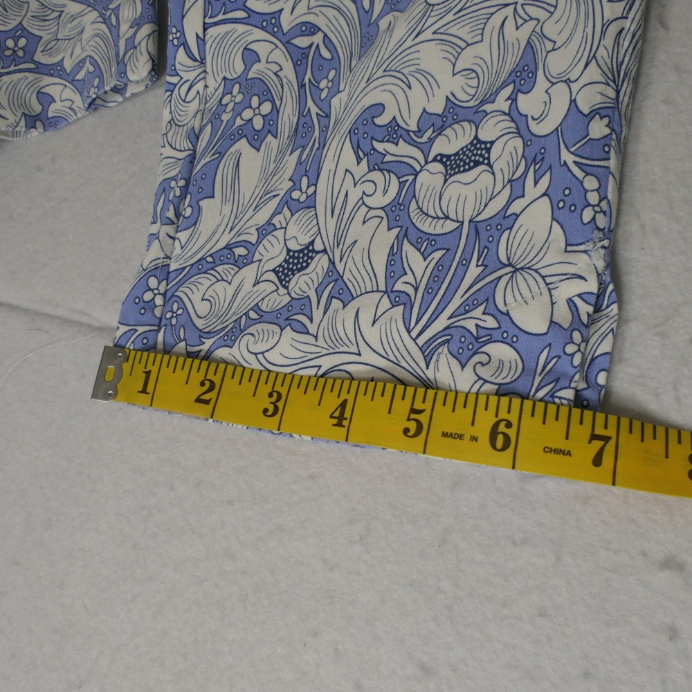 Patchington Women Cropped Pants 10 Blue White Floral Acanthus Print 8403J-804‎ - Picture 6 of 9